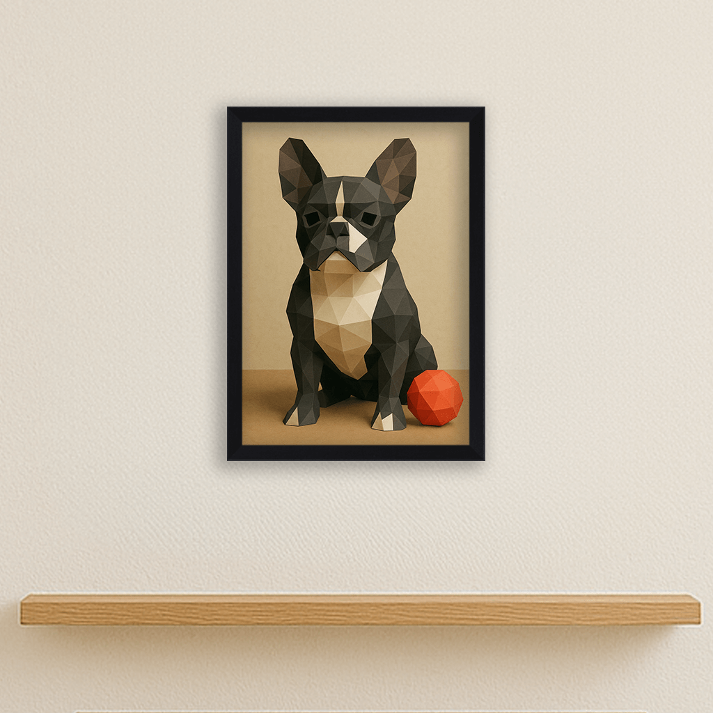 Low Poly stampato su forex, cornice nero, misura 30x40