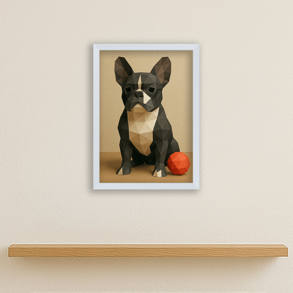 Low Poly stampato su forex, cornice bianco, misura 30x40