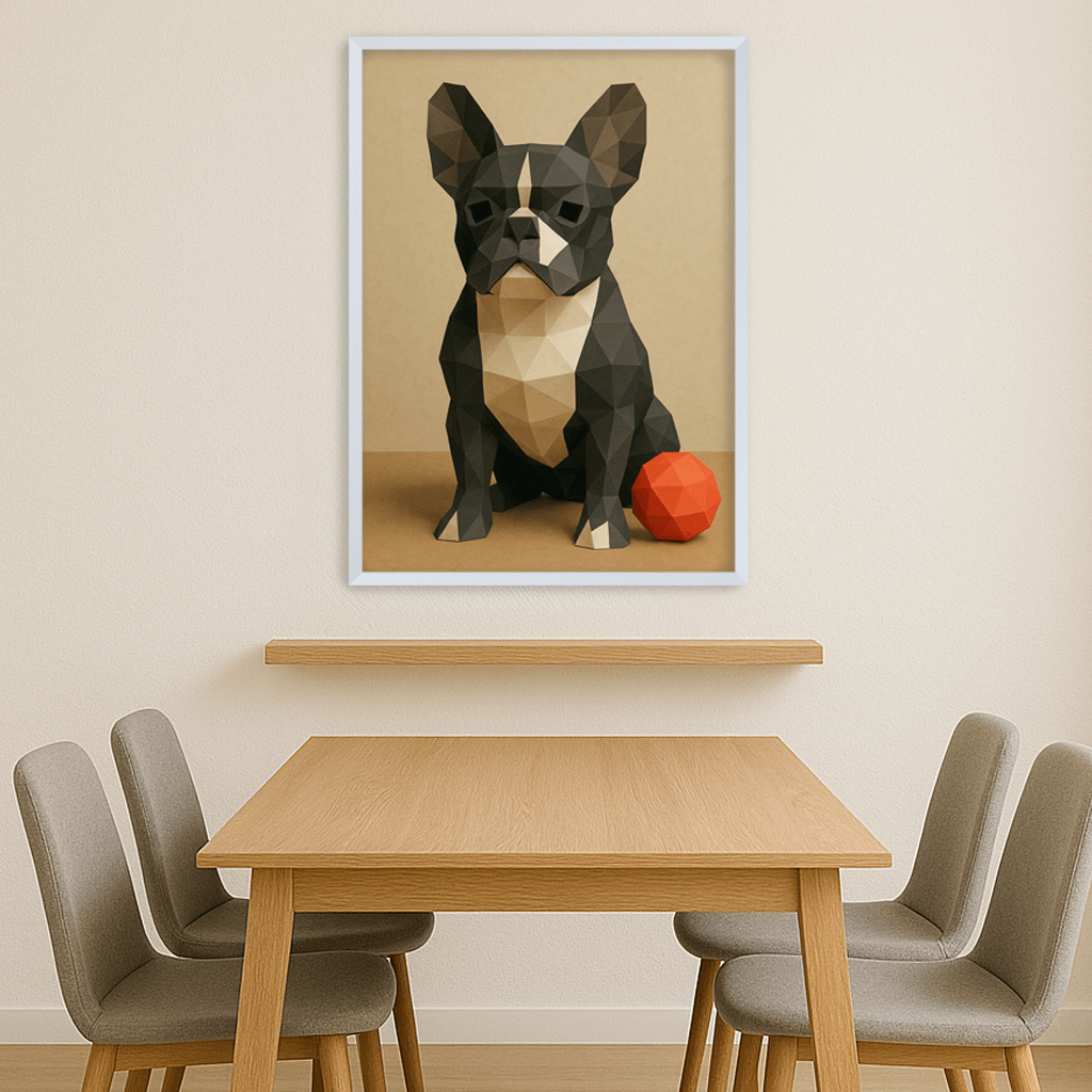 Low Poly stampato su forex, cornice bianco, misura 40x50
