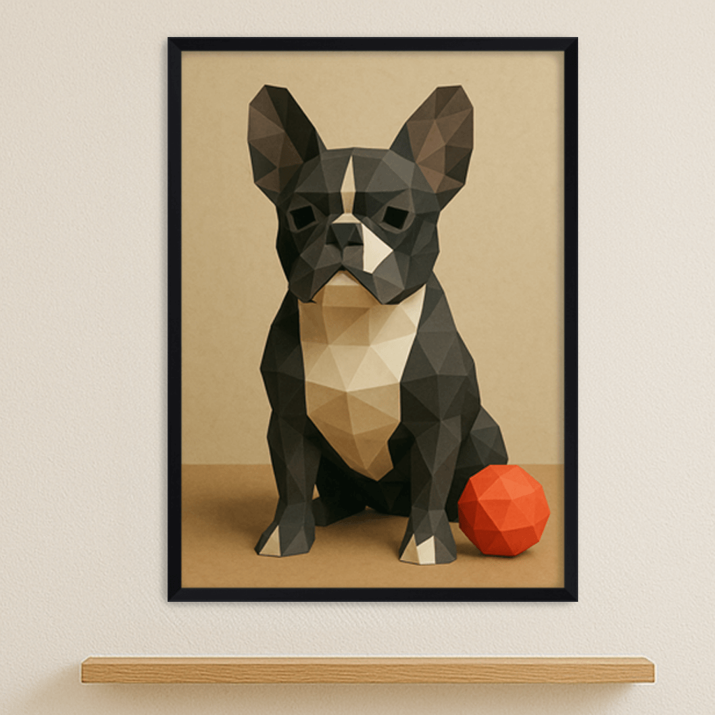 Low Poly stampato su forex, cornice nero, misura 50x70