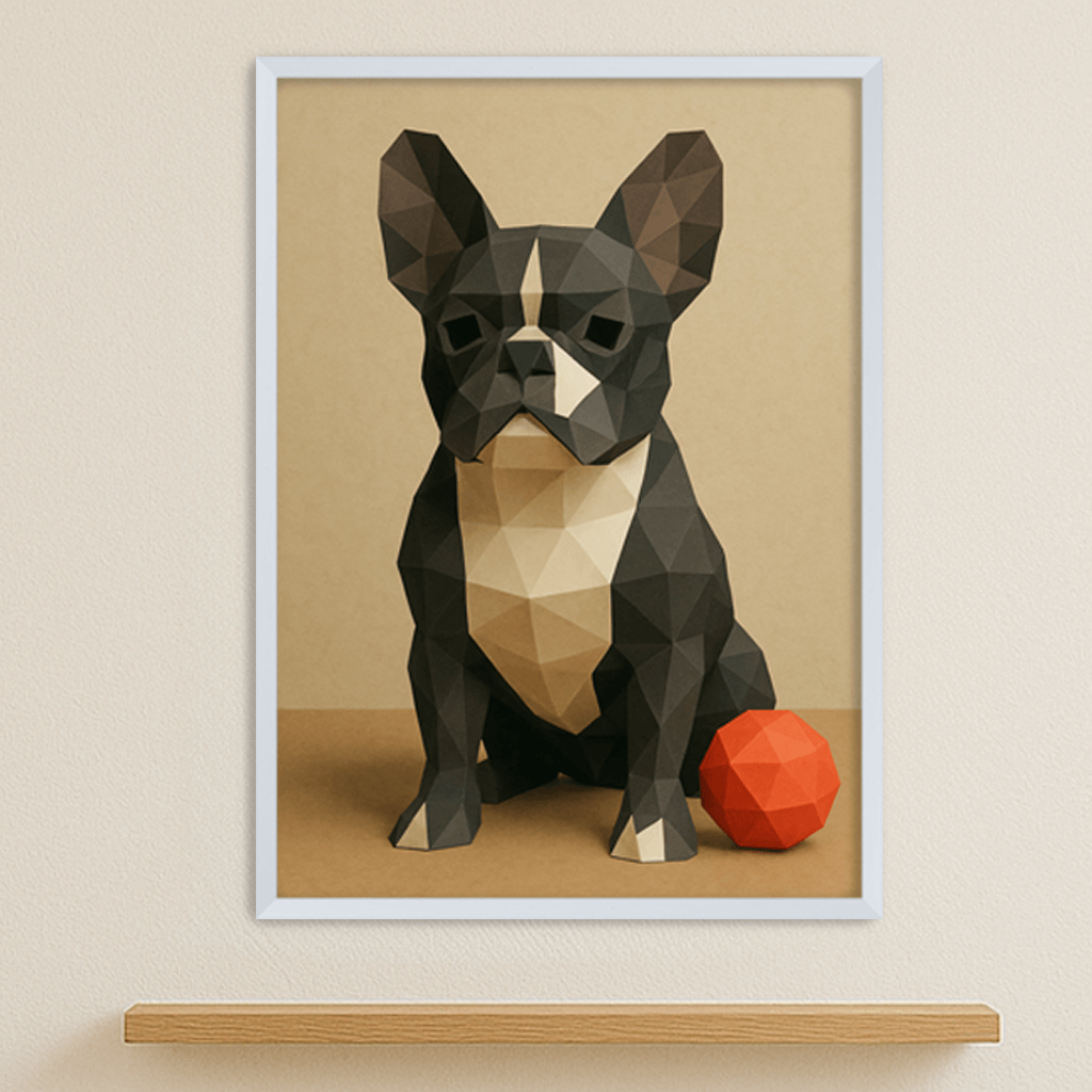 Low Poly stampato su forex, cornice bianco, misura 50x70