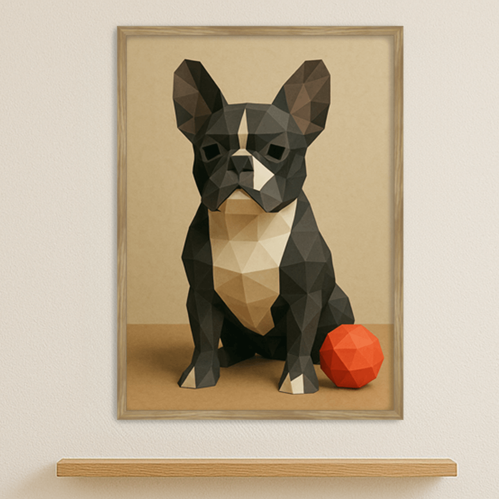 Low Poly stampato su forex, cornice legno, misura 50x70