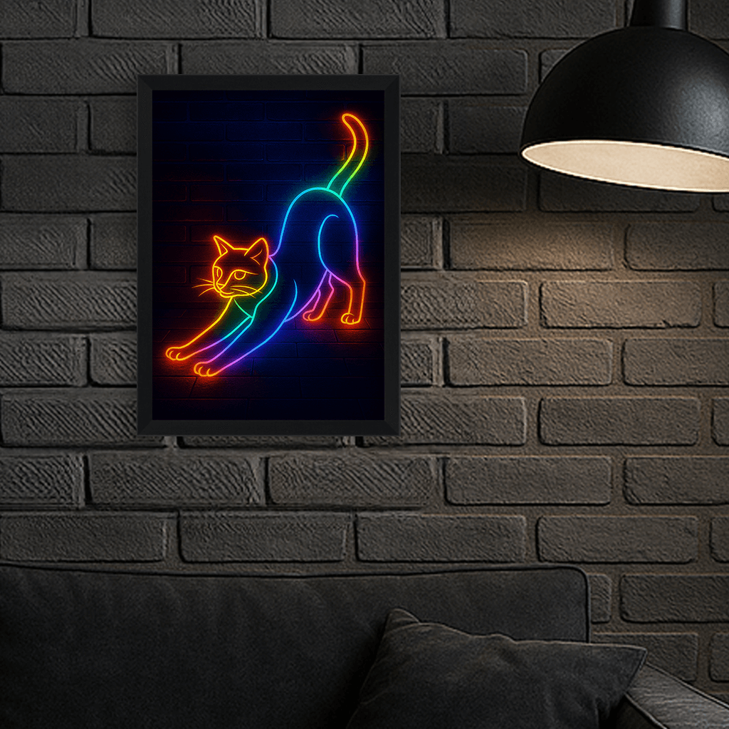 Neon stampato su forex, cornice nero, misura 30x40
