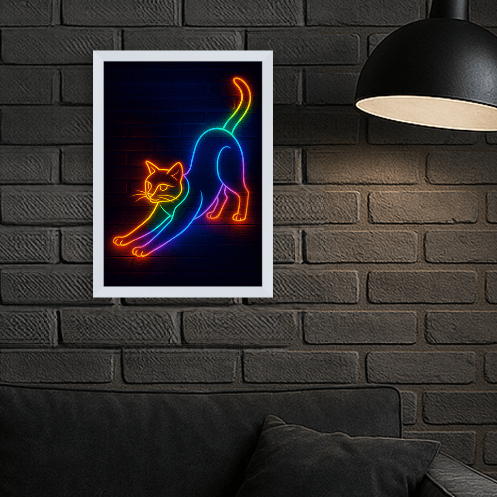 Neon stampato su forex, cornice bianco, misura 30x40