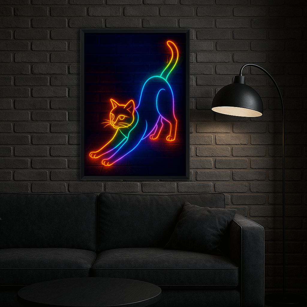 Neon stampato su forex, cornice nero, misura 40x50