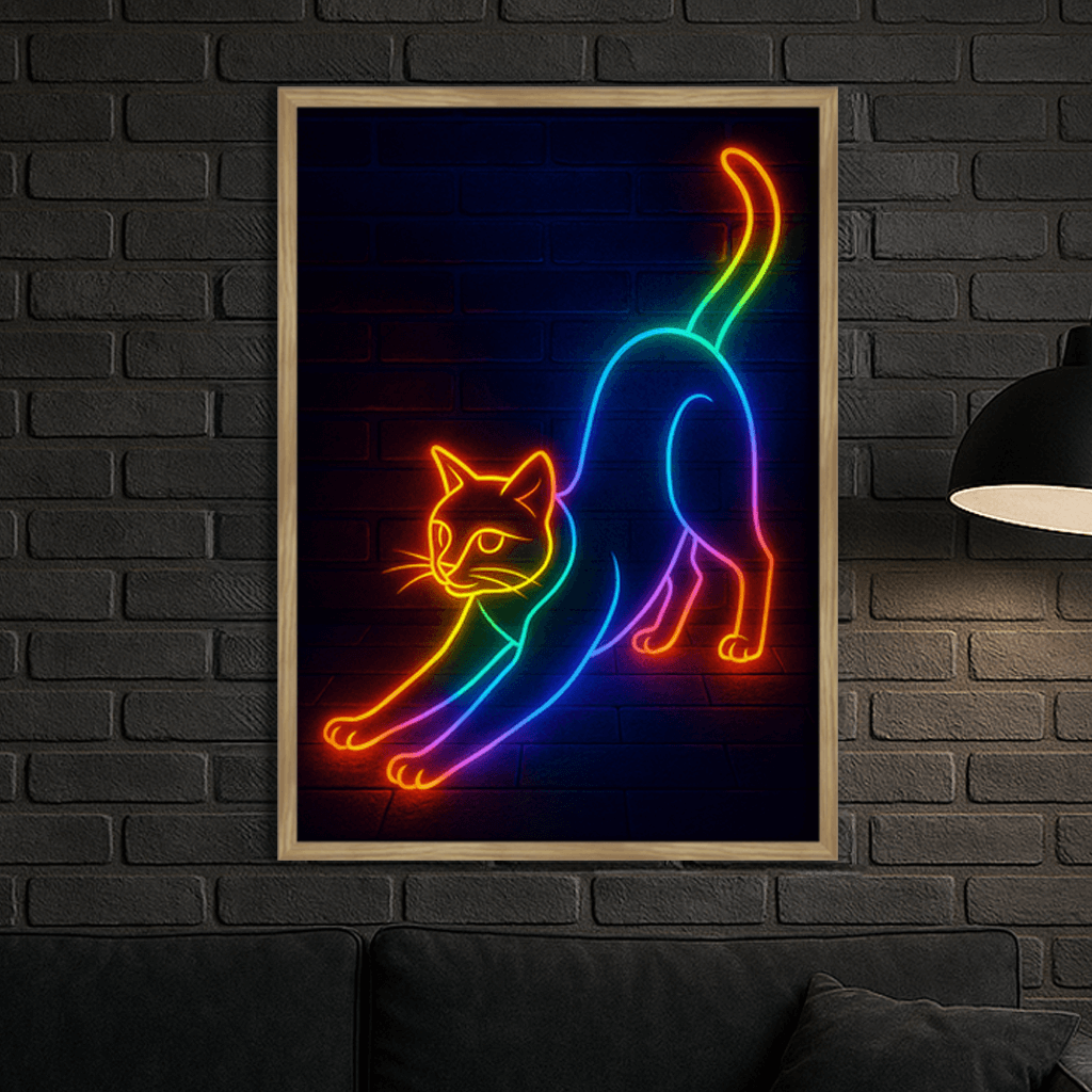 Neon stampato su forex, cornice legno, misura 50x70