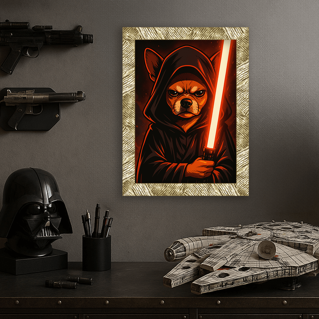 Sith Rosso stampato su forex, cornice oro, misura 30x40