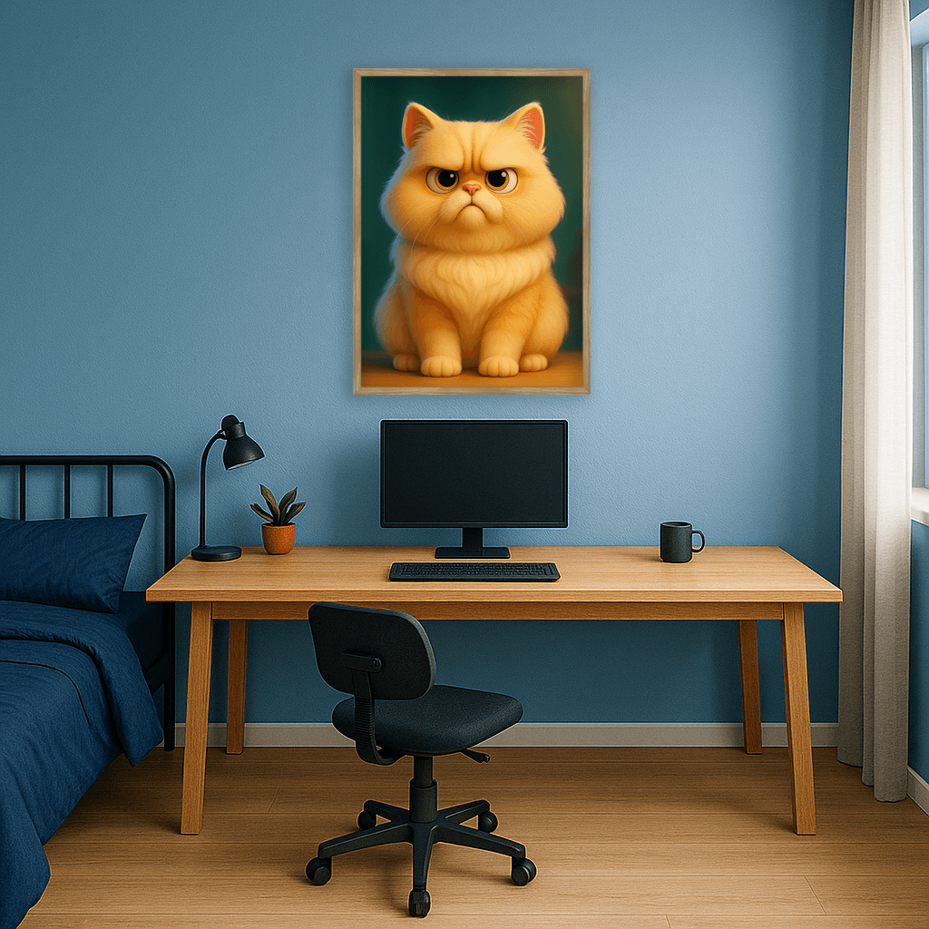 Cartoon 3D stampato su forex, cornice legno, misura 50x70