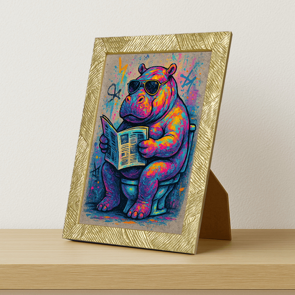 Quadri stampe d'autore Ippopotamo WC | Incorniciamoci