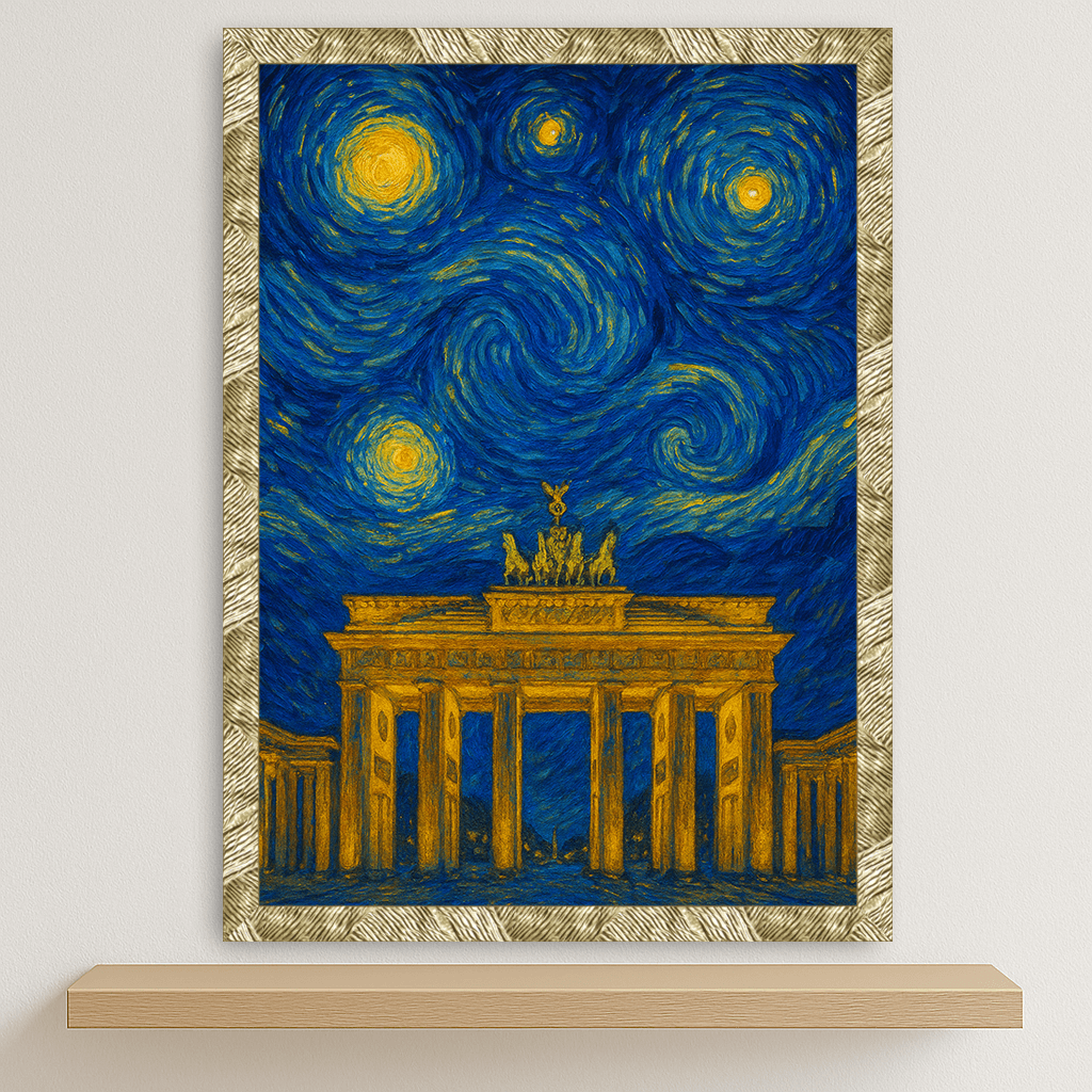 Quadri stampe d'autore Porta di Brandeburgo stile Gogh | Incorniciamoci