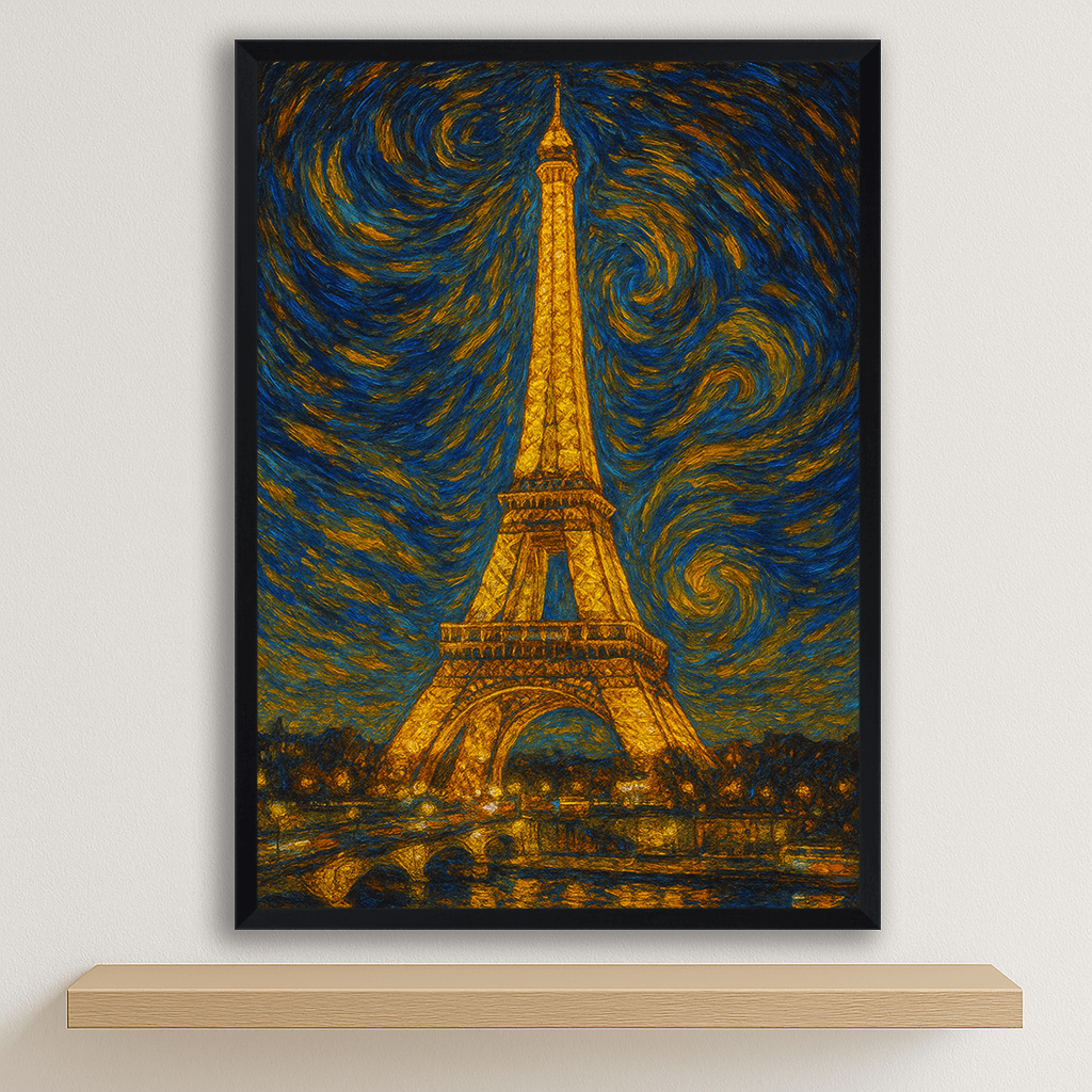 Quadri stampe d'autore Torre Eiffel stile Gogh | Incorniciamoci