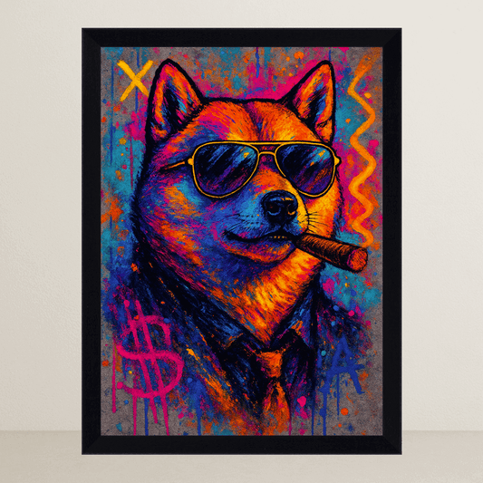 Shiba-Inu Sigaro stampato su forex, cornice FSC, disponibile in varie misure