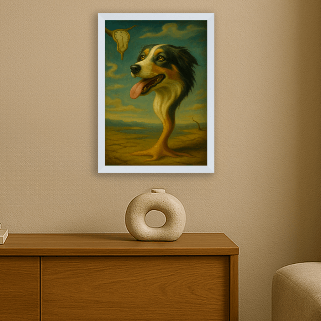 Dalì stampato su forex, cornice bianco, misura 30x40