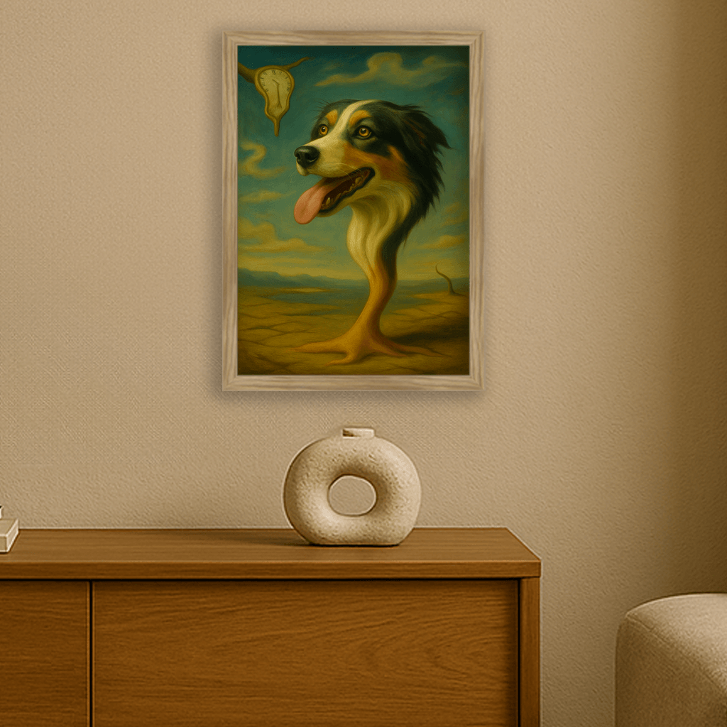 Dalì stampato su forex, cornice legno, misura 30x40