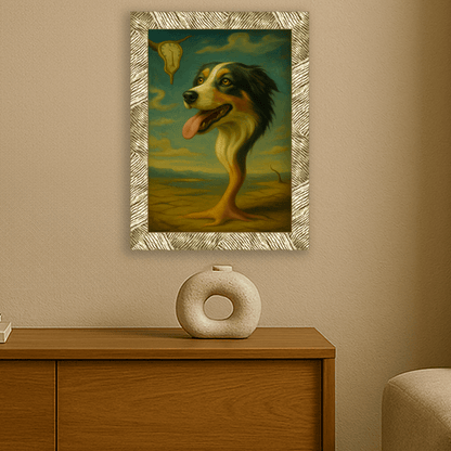Dalì stampato su forex, cornice oro, misura 30x40