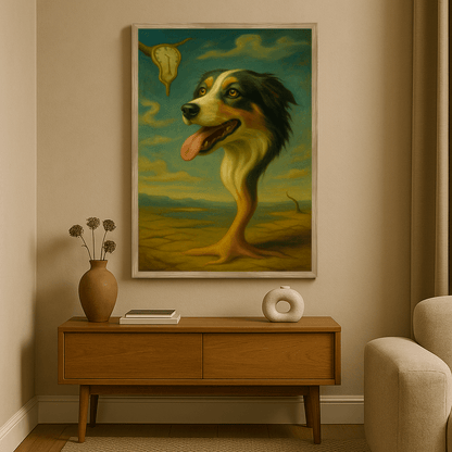 Dalì stampato su forex, cornice legno, misura 40x50