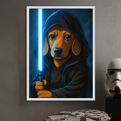 Jedi Blu stampato su forex, cornice bianco, misura 50x70