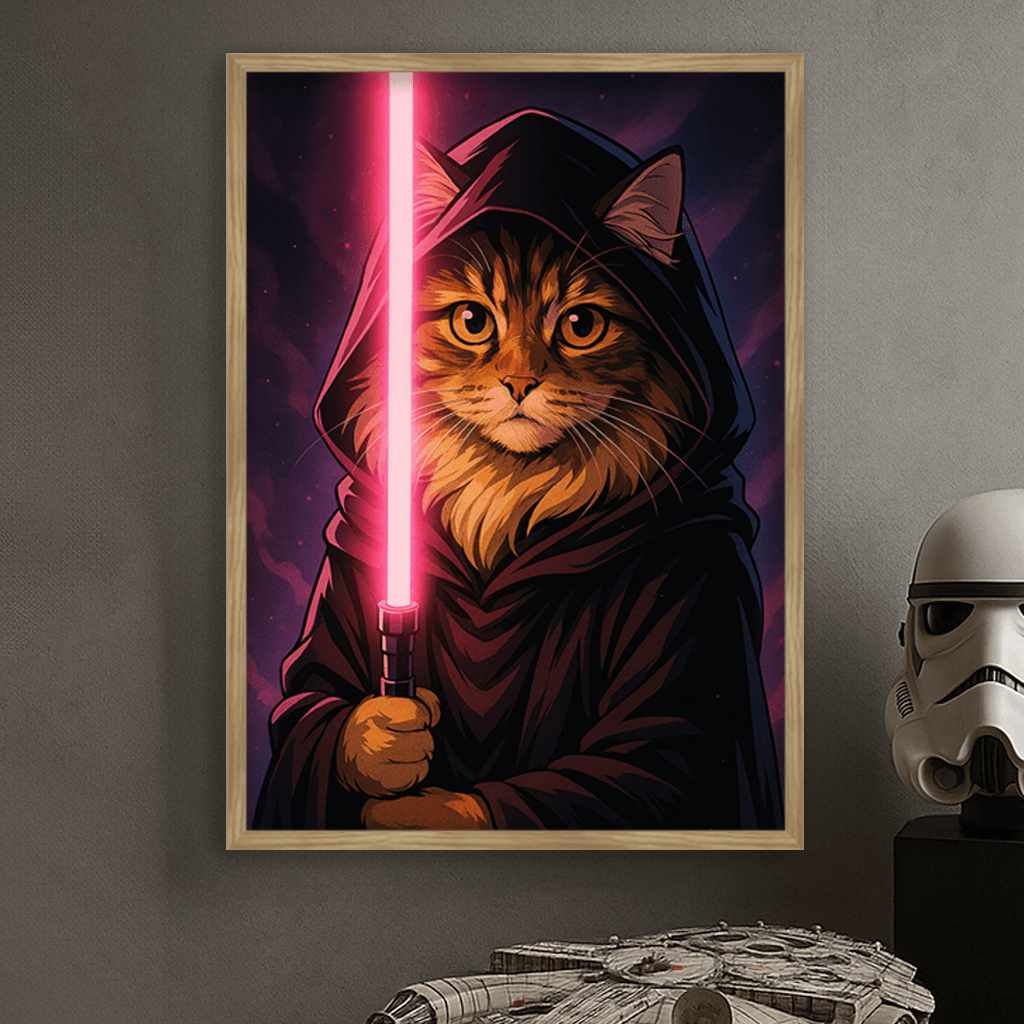 Jedi Rosa stampato su forex, cornice legno, misura 50x70