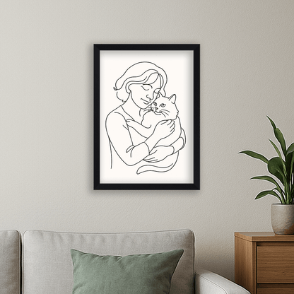 Line Art stampato su forex, cornice nero, misura 30x40