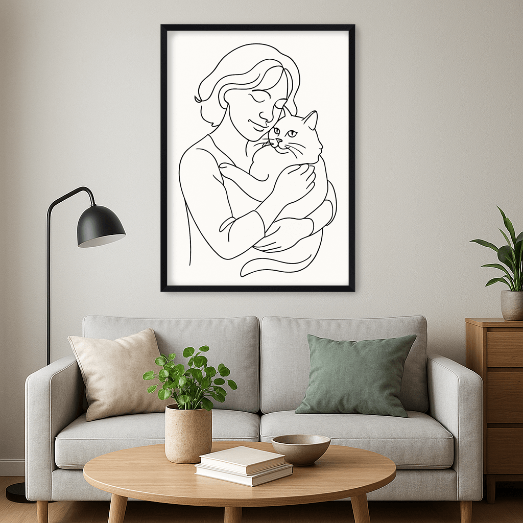 Line Art stampato su forex, cornice nero, misura 40x50