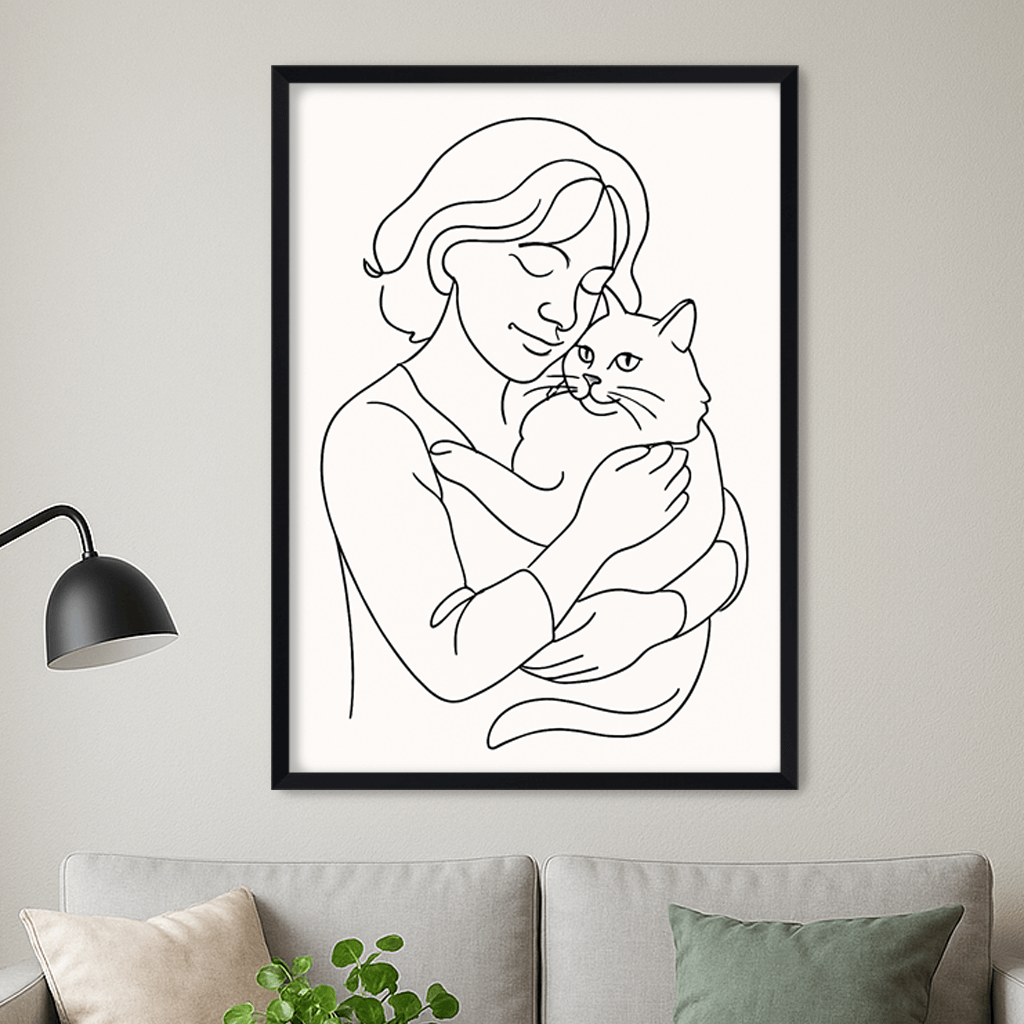 Line Art stampato su forex, cornice nero, misura 50x70