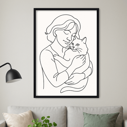 Line Art stampato su forex, cornice nero, misura 50x70