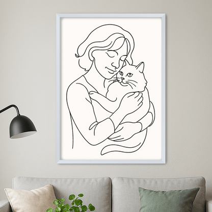 Line Art stampato su forex, cornice bianco, misura 50x70