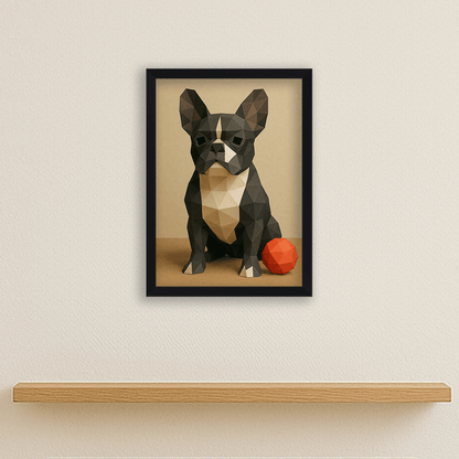 Low Poly stampato su forex, cornice nero, misura 30x40