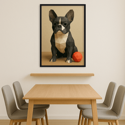 Low Poly stampato su forex, cornice nero, misura 40x50