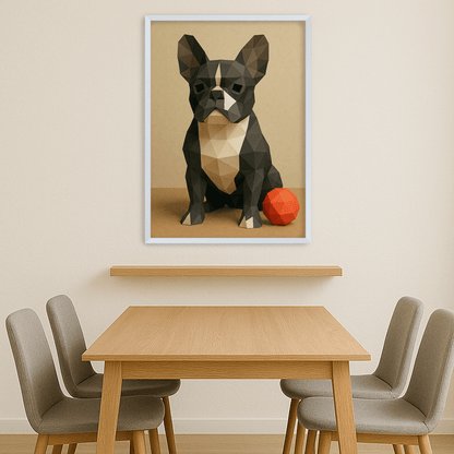 Low Poly stampato su forex, cornice bianco, misura 40x50