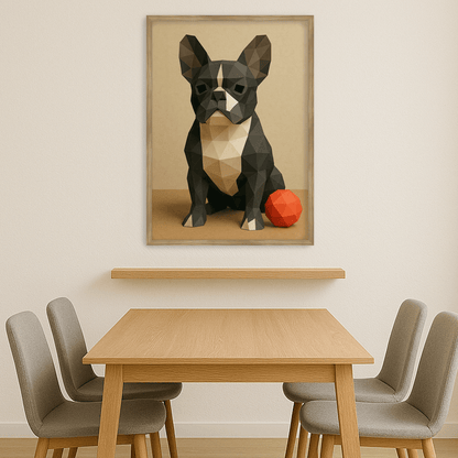 Low Poly stampato su forex, cornice legno, misura 40x50