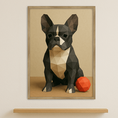 Low Poly stampato su forex, cornice legno, misura 50x70