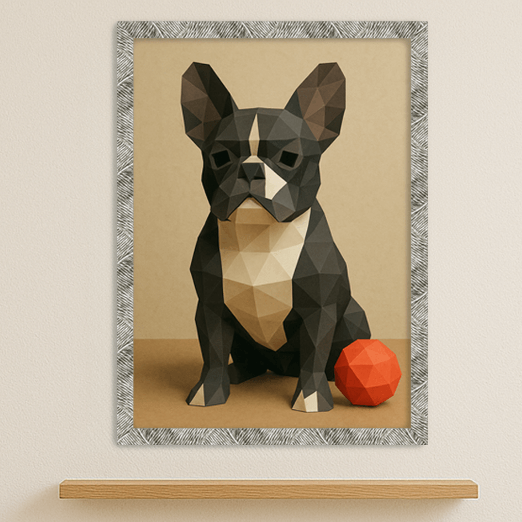 Low Poly stampato su forex, cornice argento, misura 50x70