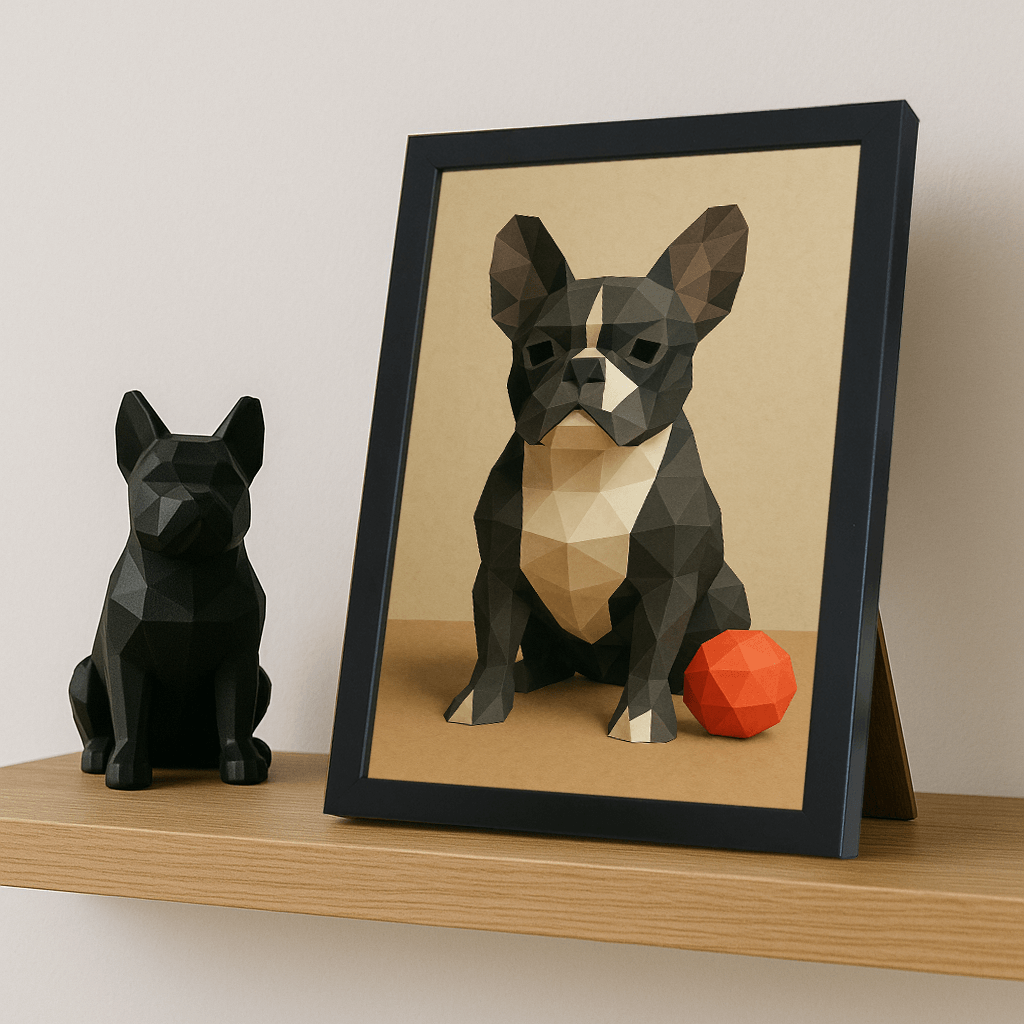 Low Poly stampato su forex, cornice portafoto nero, misura 21x29.7
