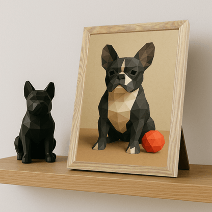Low Poly stampato su forex, cornice portafoto legno, misura 21x29.7