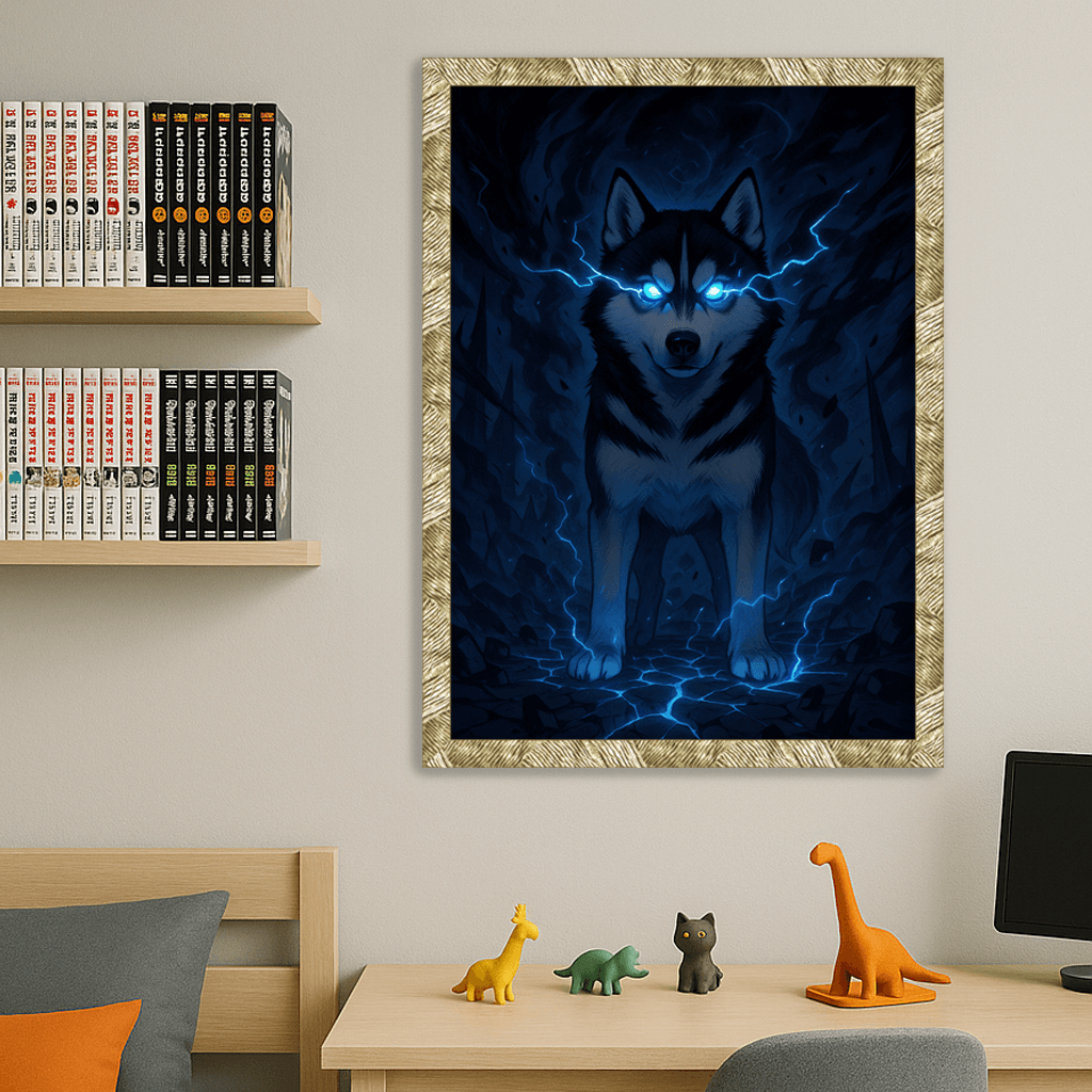 Manga Boss stampato su forex, cornice oro, misura 40x50