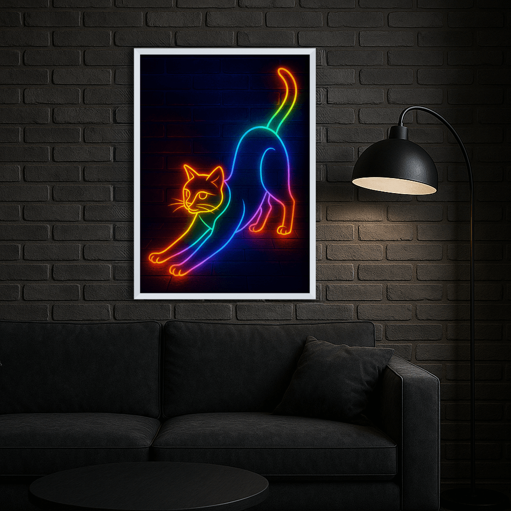 Neon stampato su forex, cornice bianco, misura 40x50