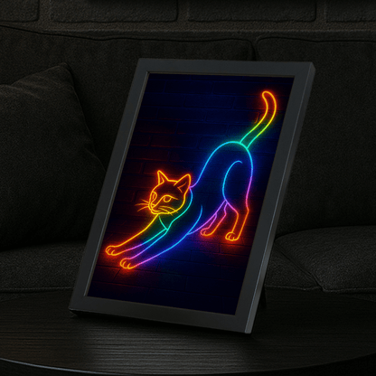 Neon stampato su forex, cornice portafoto nero, misura 21x29.7