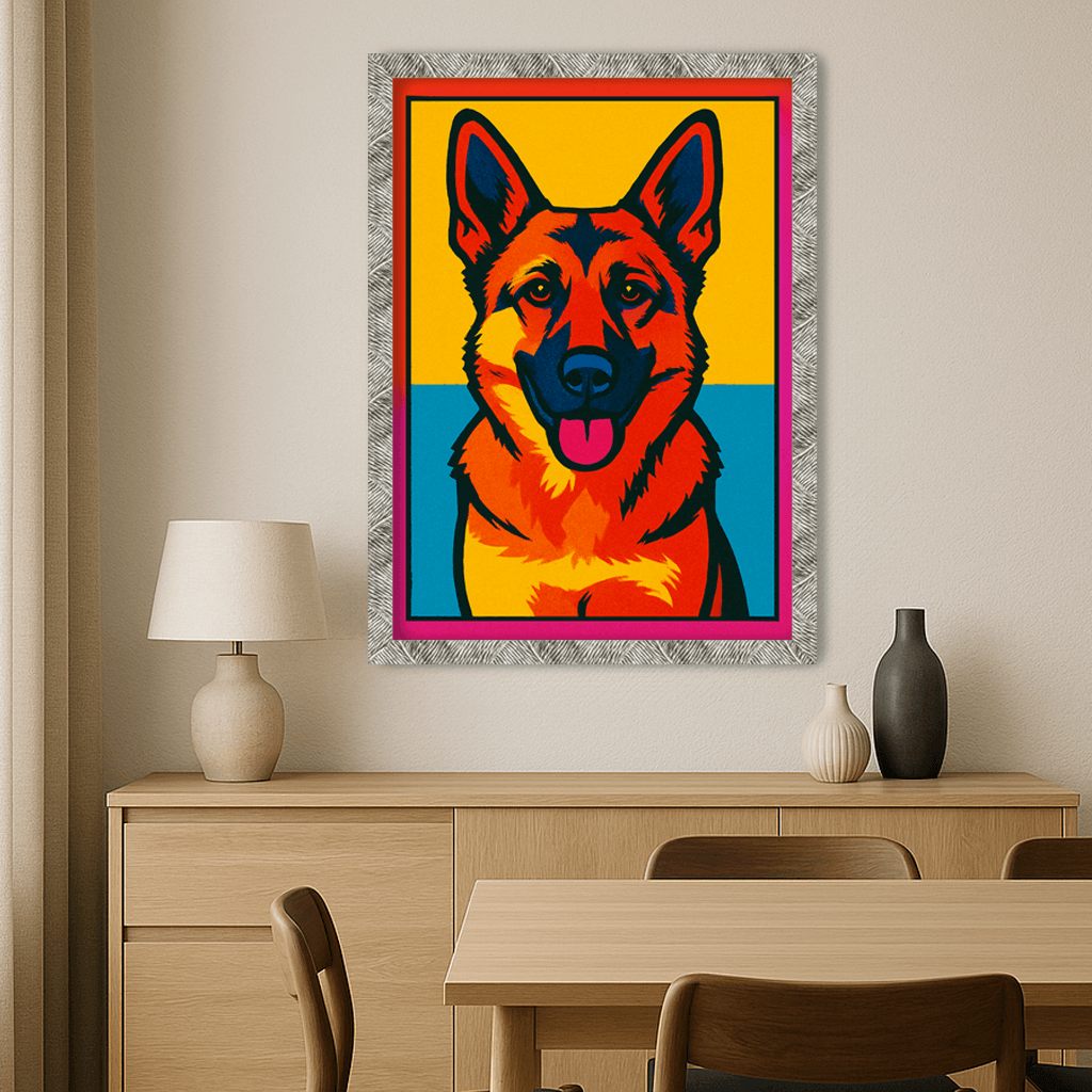 Pop Art stampato su forex, cornice argento, misura 40x50
