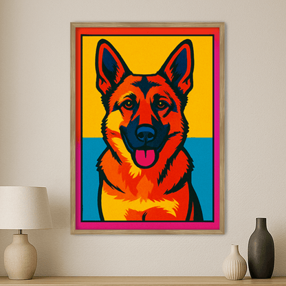 Pop Art stampato su forex, cornice legno, misura 50x70