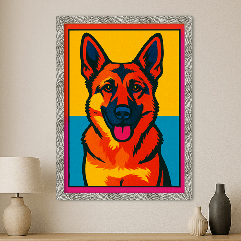 Pop Art stampato su forex, cornice argento, misura 50x70
