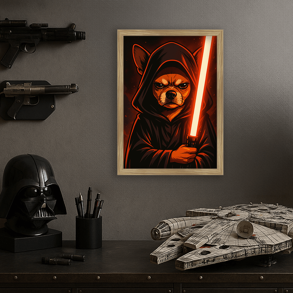 Sith Rosso stampato su forex, cornice legno, misura 30x40