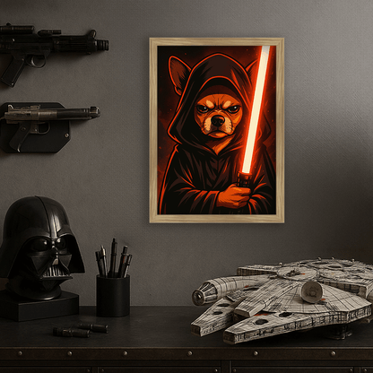 Sith Rosso stampato su forex, cornice legno, misura 30x40