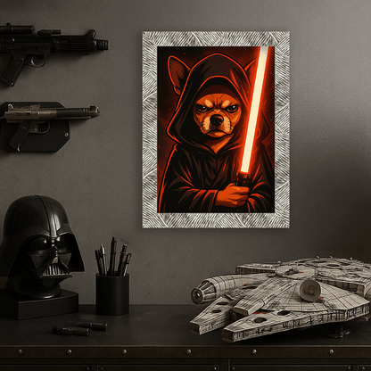 Sith Rosso stampato su forex, cornice argento, misura 30x40