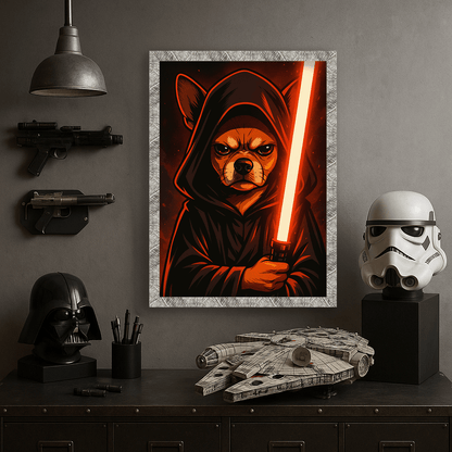 Sith Rosso stampato su forex, cornice argento, misura 40x50