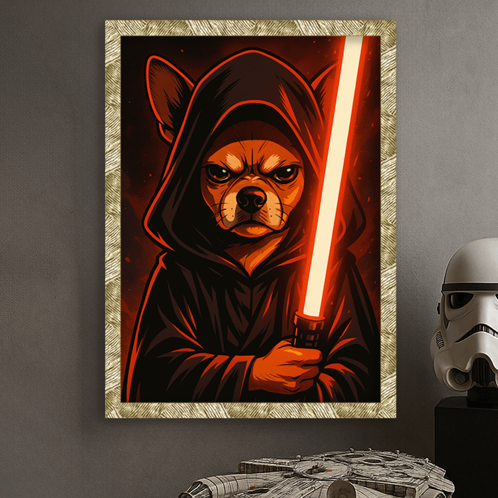 Sith Rosso stampato su forex, cornice oro, misura 50x70