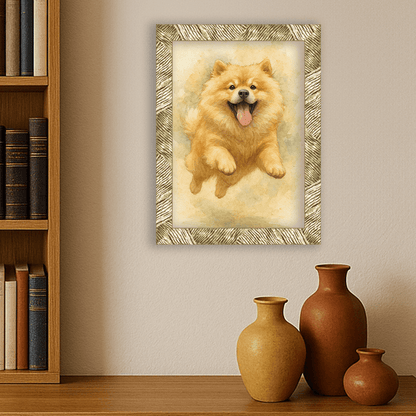 Acquarello stampato su forex, cornice oro, misura 30x40