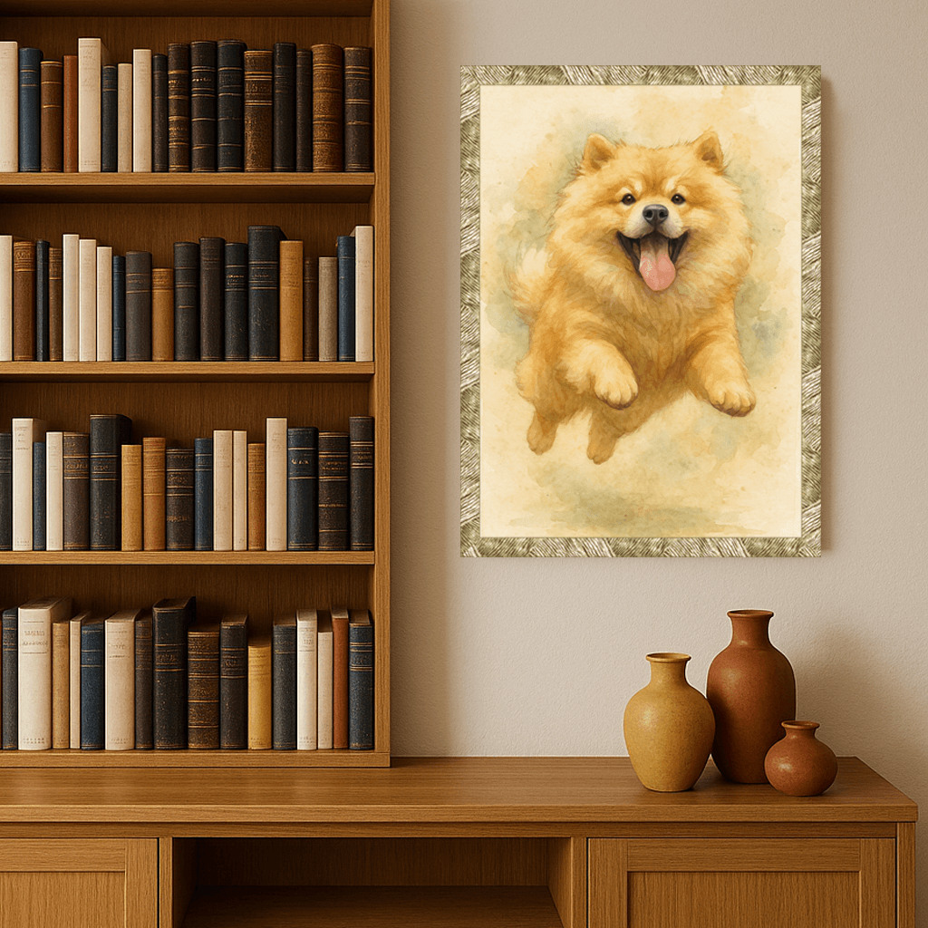 Acquarello stampato su forex, cornice oro, misura 40x50