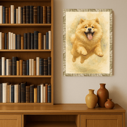 Acquarello stampato su forex, cornice oro, misura 40x50