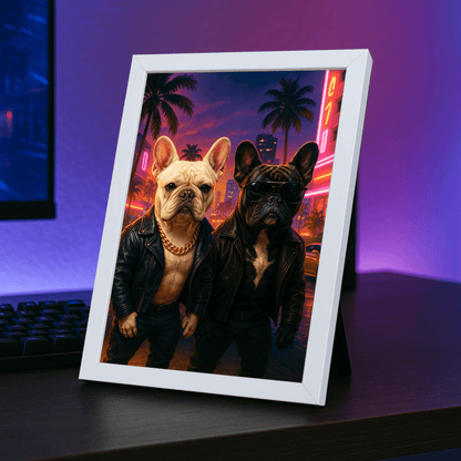 Bad Boy stampato su forex, cornice portafoto bianco, misura 21x29.7